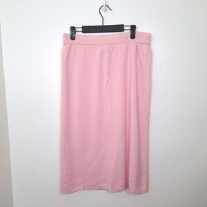 Schrader Pastel Pink Wool Blend Girly Coquette Midi Sweater Skirt Size 10
